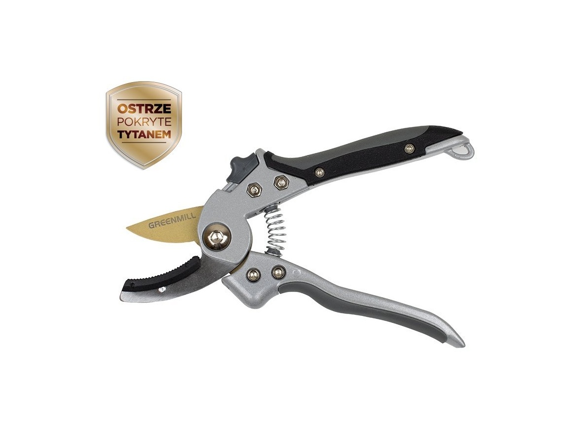 Greenmill Zahradní kovadlinkové nůžky GREENMILL Professional Titanium UP0062T