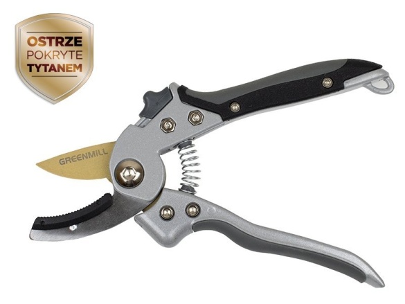 Greenmill Zahradní kovadlinkové nůžky GREENMILL Professional Titanium UP0062T