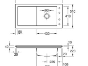 Kuchyňské dřezy Villeroy & Boch Timeline 1000.0
