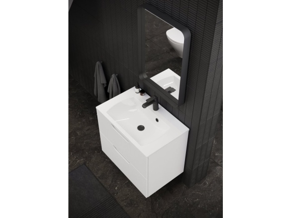 Ravak Zrkadlo Strip 60x70 s osvetlením, čierna