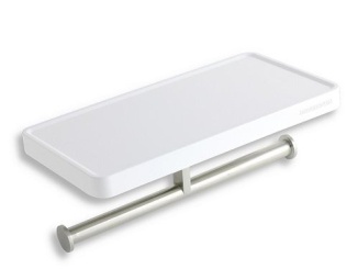 Kiegészítők – Novaservis Polička s držákem na WC papír Bílá/chrom, plast, , 65581,1