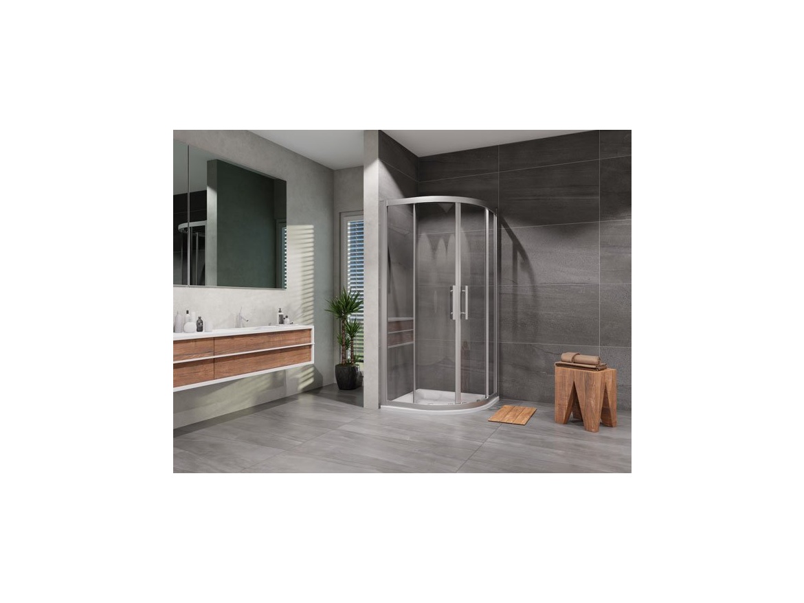 Lansanit Sprchový kout Monte 80 x 80 cm, sklo čiré, profil aluchrom, čtvrtkruh,  QF88-190-C