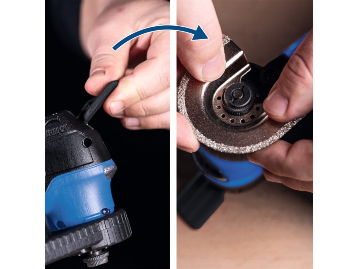 Aku 20 V IXES multifunkční nástroj (bez baterie a nabíječky) Scheppach C-MT40-X