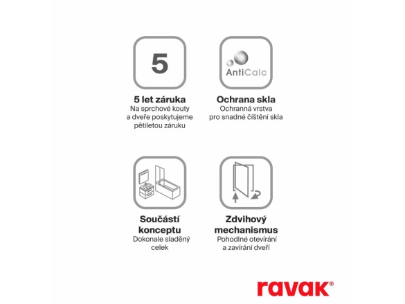 Ravak CSDL2 100, černá+transparent