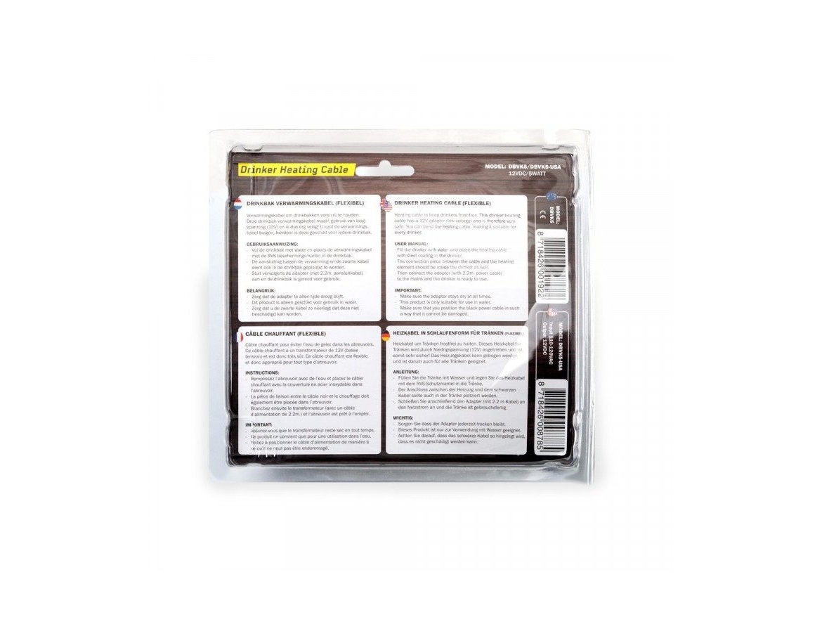 Scobax Vyhřívací topný kabel 12 V / 5W s adaptérem, nerezové opletení