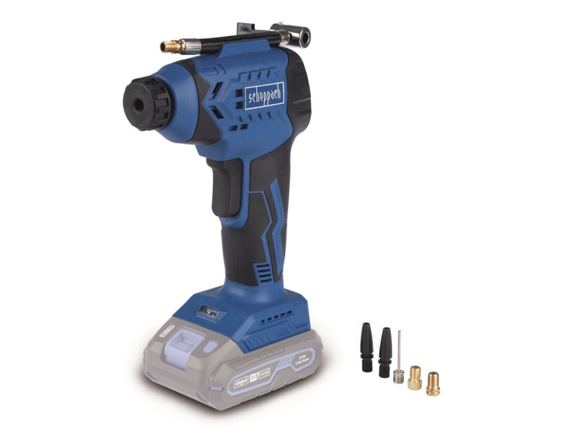 20 V-os IXES akkus kompresszor (akkumulátor és töltő nélkül) Scheppach C-AC20-X