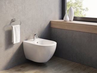 Ravak –  Ravak Bidet Uni Chrome, závesný, biela + bidetová batéria Chrome CR 055.00CR s odtokovou armatúrou, chróm