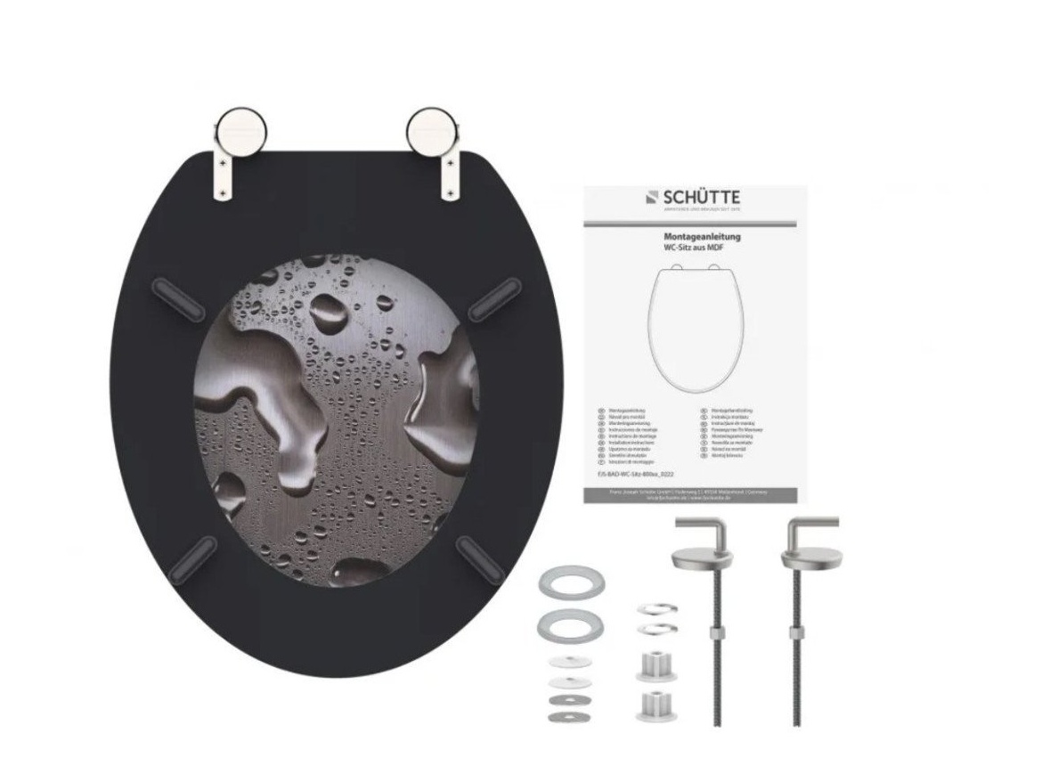 WC sedátka, záchodová prkna Schütte GREY STEEL | MDF, bez Soft Close