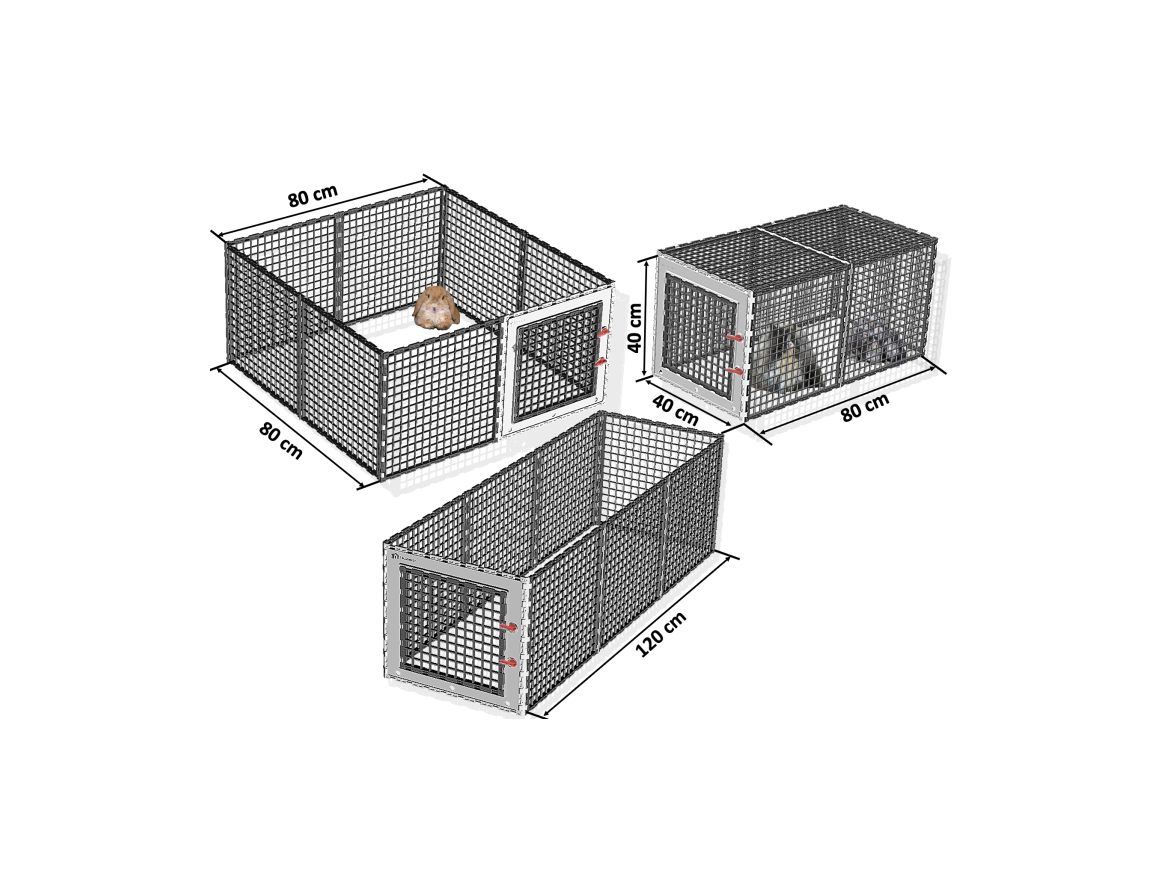 Scobax Ohrádka pro domácí mazlíčky Leganest – 8 dílců 40x40 cm, 1x dvířka 30x30 cm