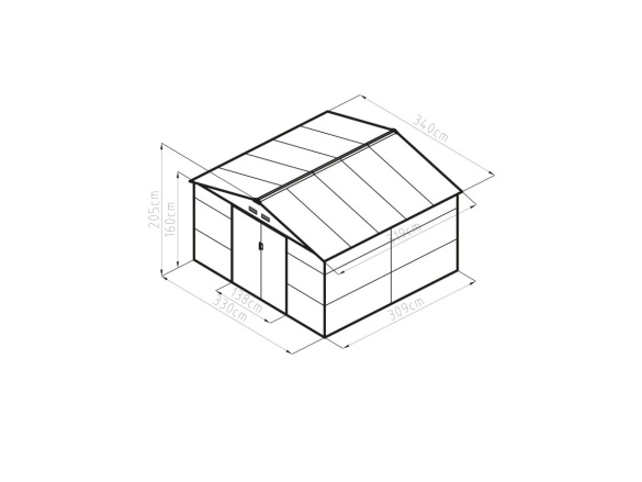 G21 Zahradní domek  GAH 1085 - 340 x 319 cm, antracitový