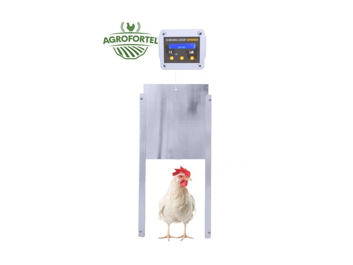 Scobax Automatická dvířka na kurník 2.0-komplet DUAL-baterie+adaptér