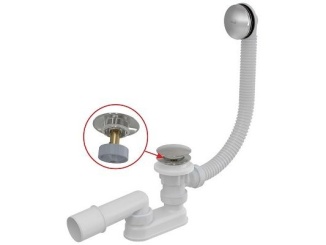 Vane a vaňové zásteny –  Alcadrain Vanový sifon A504CKM, odpad 40/50 mm, CLICK/CLACK, chrom,  A504CKM