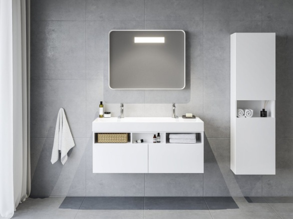 Ravak Umyvadlo Natural Duo 120, s otvory pro baterie, bez přepadu