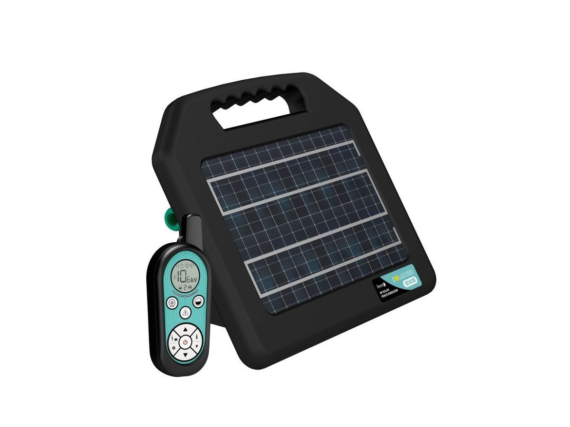 Scobax Přenosný solární RF zdroj pro elektrický ohradník fencee solar DUO RF SDX08 s ovladačem