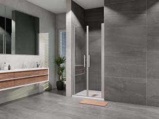 Sprchové kúty – Lansanit Sprchové dveře Elisa 1000 mm, sklo matné, profil chrom, 2-křídlé, AS2-100-190-M