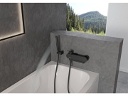 Ravak CR 022.20BL Vaňová nástenná batéria bez sprchového setu, čierna