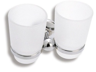 Kiegészítők –  Novaservis Držák kartáčků a pasty dvojitý Metalia 1, sklo/chrom, , 6157,0