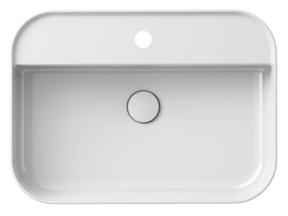 Ravak Umyvadlo Ceramic Slim Shelf R 55, s otvorem pro baterii, s přepadem, antracit