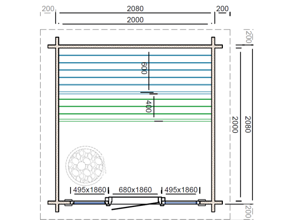 Sauna Tuindeco Tampere XXS 40
