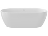Ravak Vana Freedom O Tec 170x77 volně stojící, Alabaster Pink/bílá, krytka odtoku bílá/černá/chrom