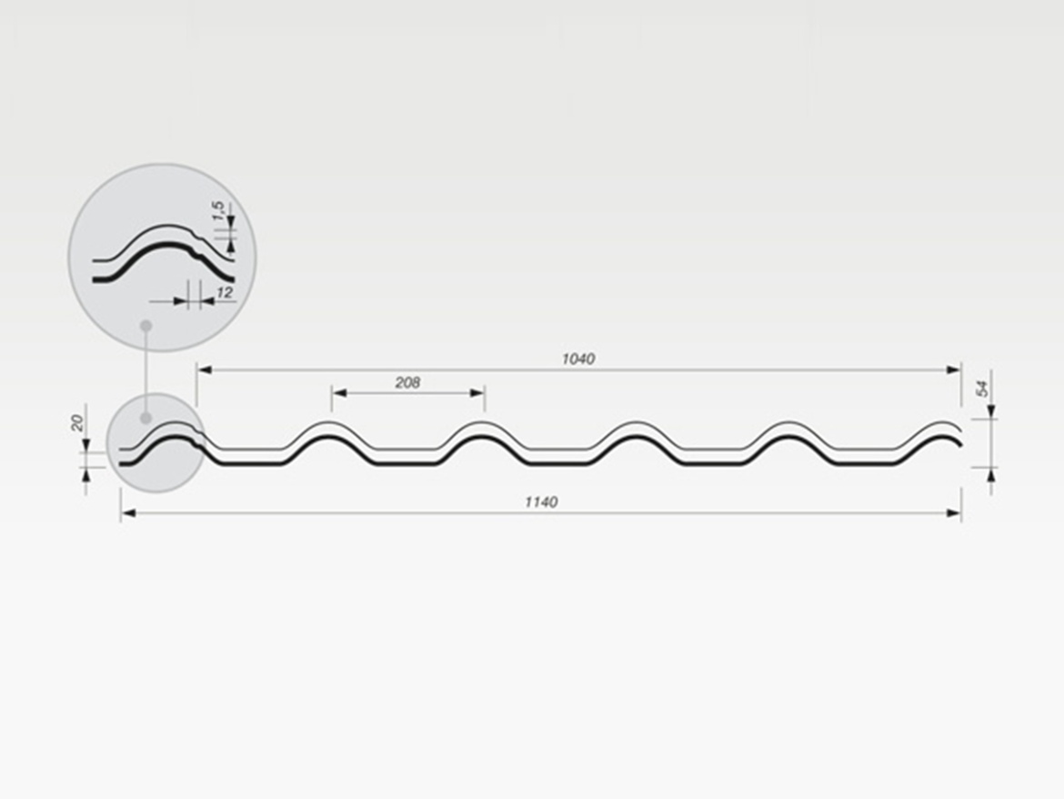 Taškový plech Budmat Aria