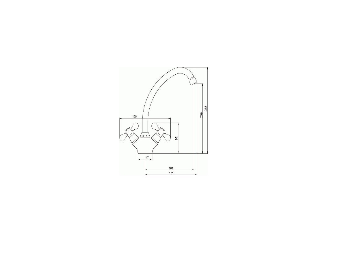 Novaservis Dřezová baterie Titania Retro II, chrom, stojánková,  99113,0