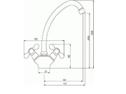 Novaservis Dřezová baterie Titania Retro II, chrom, stojánková,  99113,0