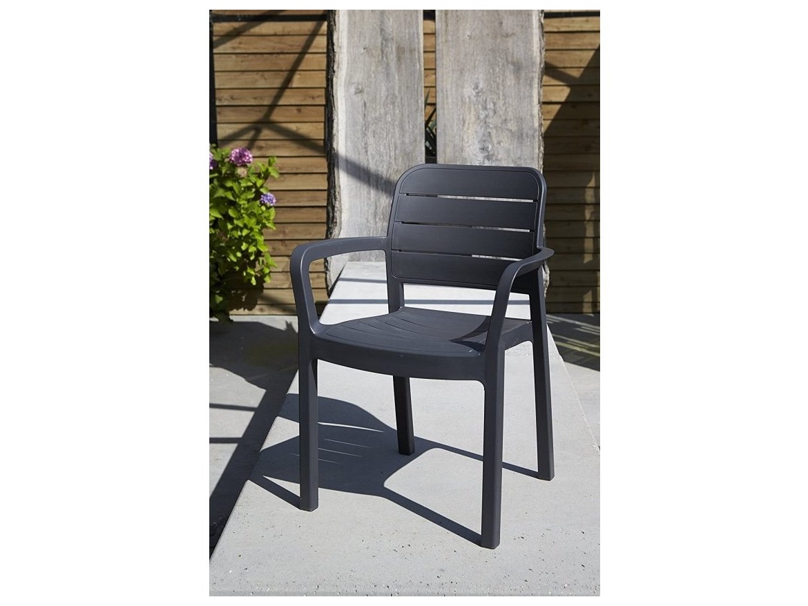 Keter Zahradní židle TISARA - 53 x 58 x 83 cm - grafit