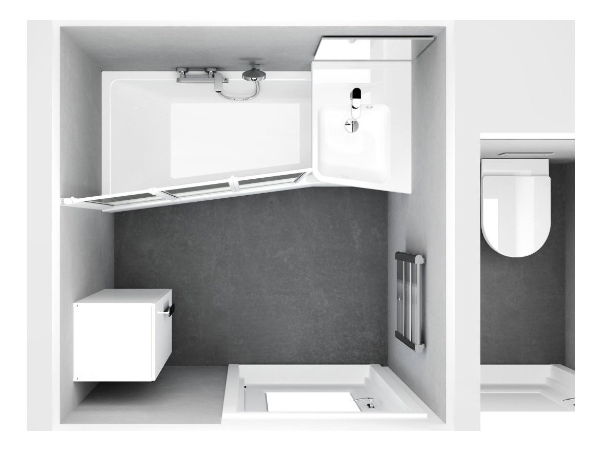 Ravak Umývadlo BeHappy II 66,5 L, s otvorom pre batériu, s prepadom