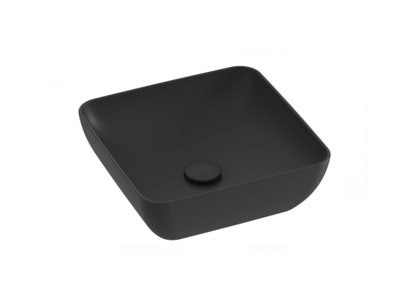 Ravak Umývadlo Uni Slim S 38, bez otvoru pre batériu, bez prepadu, čierna matná