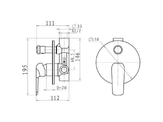 Vodovodní baterie – Novaservis Sprchová sada Tina, s přepínačem, podomítková, bílá/chrom, , SADA38050R,1