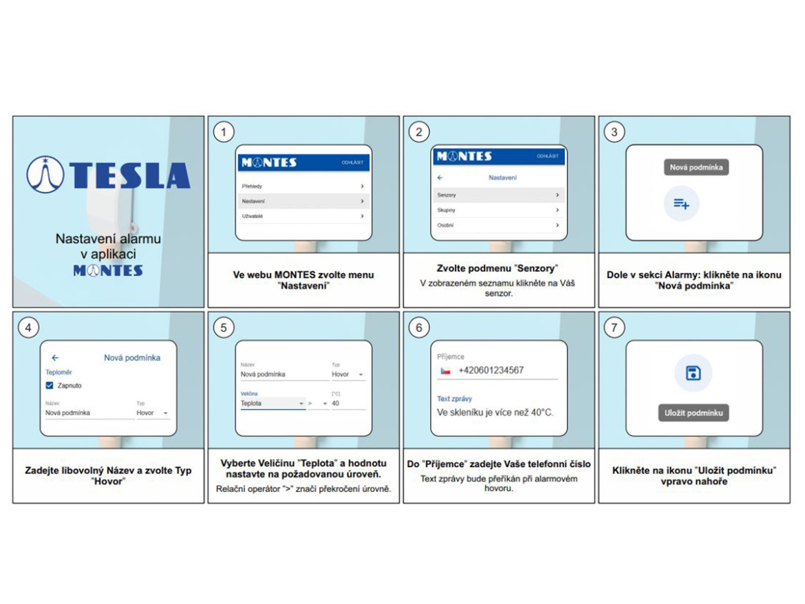 Teplotný senzor TESLA Tethp (s vlhkoměrem)