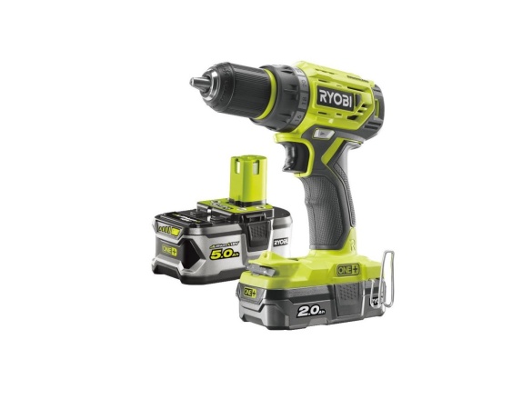 Aku bezuhlíkový 18 V skrutkovač/vŕtačka + 1x 2Ah + 1x 5Ah batéria + nabíjačka ONE+ Ryobi RYOBI R18DD7-252S