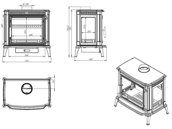 Litinová krbová kamna NORDflam Brema Eko 11 kW