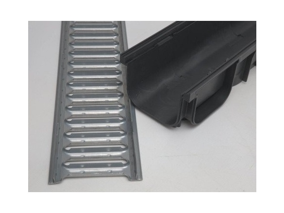 Covernit Plastový odtokový žlab A15 s pozinkovanou mříží (set 3 ks)