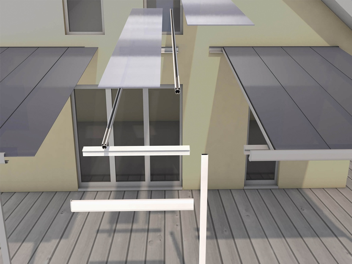 Prodloužení k hliníkové pergole Gutta Rozšíření Terrassendach Original