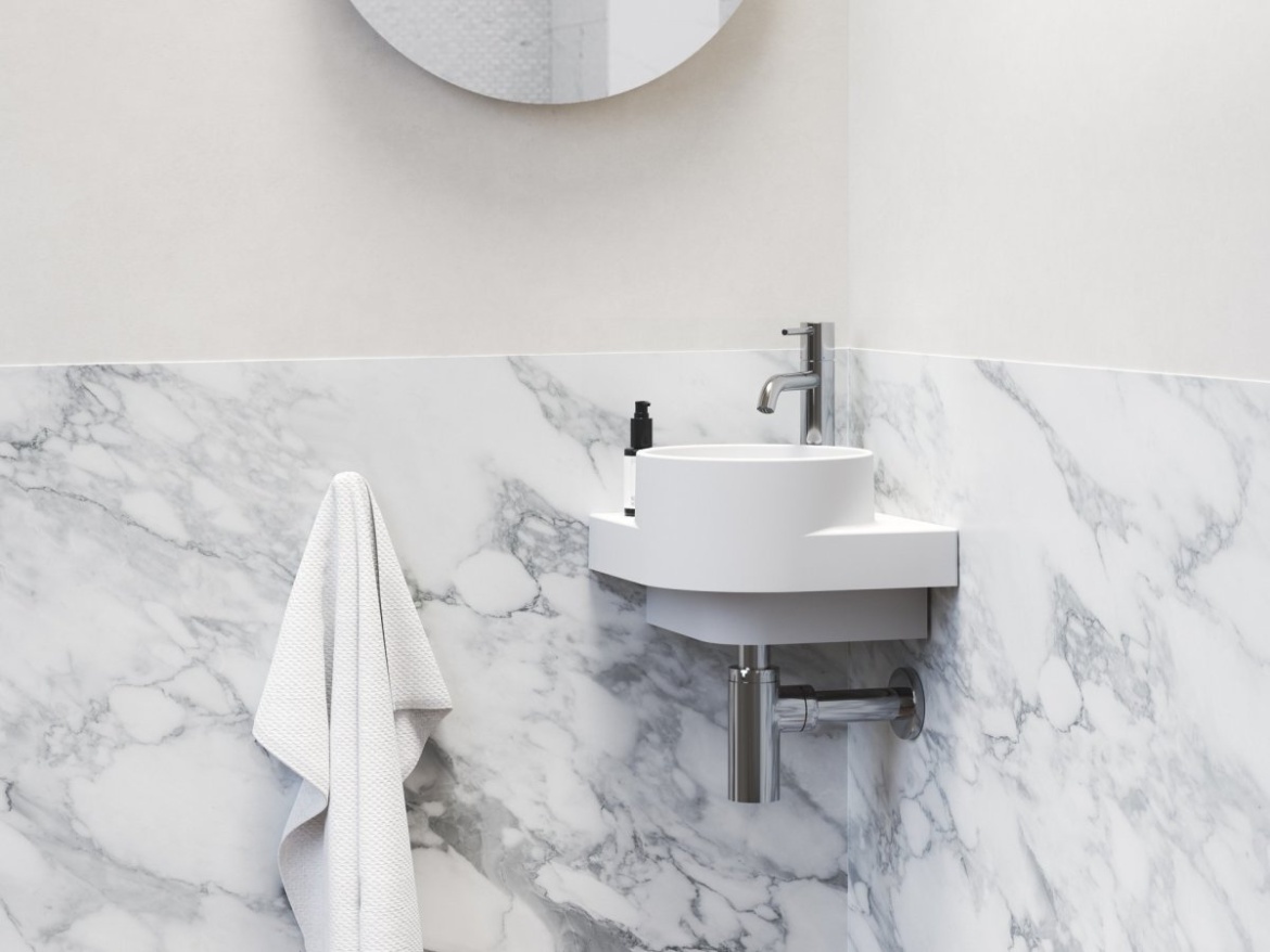 Ravak Umývadlo Yard 28 C, s otvorom pre batériu, bez prepadu, Deepsea Blue