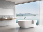 Ravak Vaňa Freedom O 169x80, voľne stojaca, biela, krytka odtoku biela/čierna/chróm