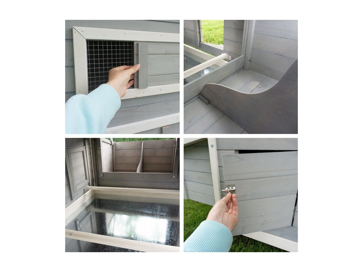 Kurník Scobax Dřevěný kurník a husník s výběhem nebo bez výběhu MARIBOR, 1710x900x1130 mm