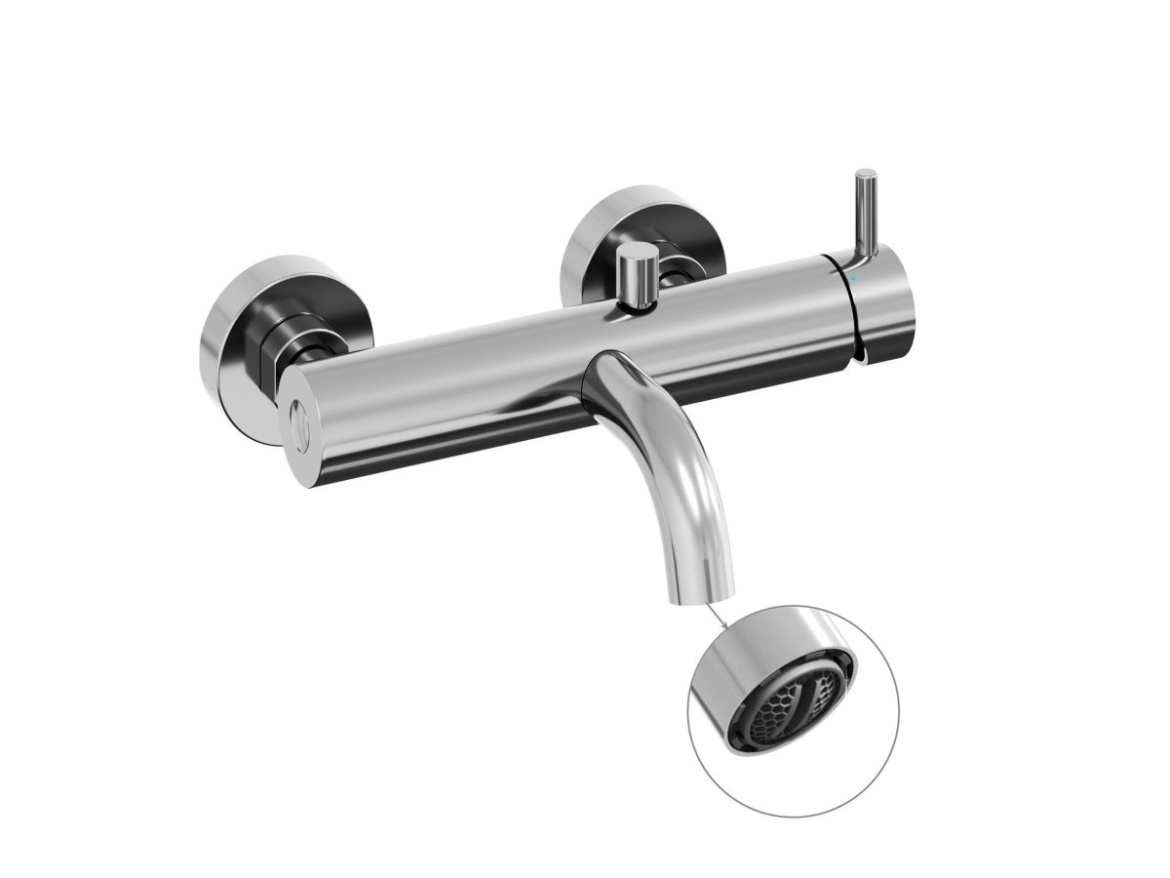 Ravak ES 022.60RGB Vaňová nástenná batéria bez sprchového setu, Rose Gold Brushed