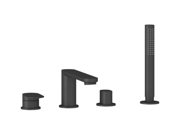 Ravak CR II 026.00CR Vaňová 4-otvorová batéria na okraj vane so sprchovým setom, chróm