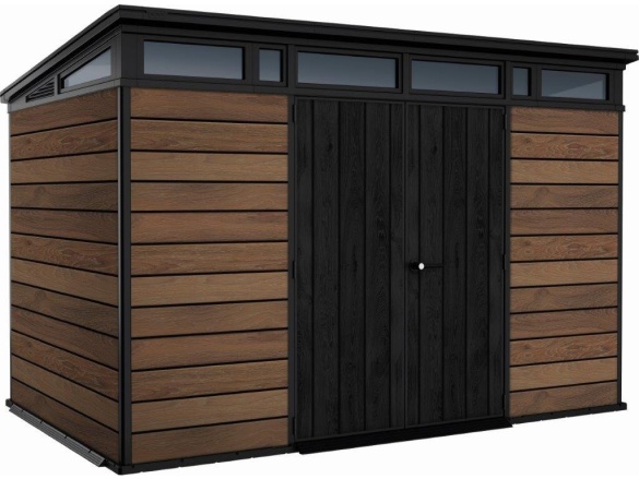 Műanyag kerti ház Keter Signature 11x7 Walnut, s podlahou