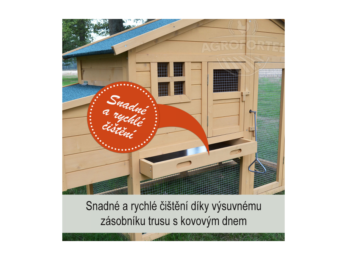 Kurník Scobax Dřevěný kurník BERLIN XXL, 1900x670x1170 mm