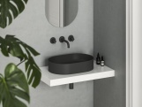 Ravak Umývadlo Ceramic Slim O 55, bez otvoru pre batériu, bez prepadu, antracit