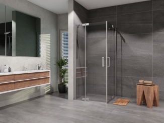 Sprchování –  Lansanit Sprchový kout Brix 90 x 90 cm, sklo čiré, profil aluchrom, čtverec,  HRY99