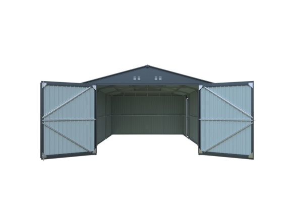 Fém garázs 3,8 x 6 m nyeregtetővel, antracit színű Riwall PRO RMCG 20x13 Anthracite