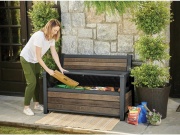 Keter Zahradní lavice Keter Deco Bench 227L - 133x61x89 cm - walnut / antracit