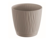 Prosperplast Květináč SANDY s miskou 18,8 cm - šedý kámen