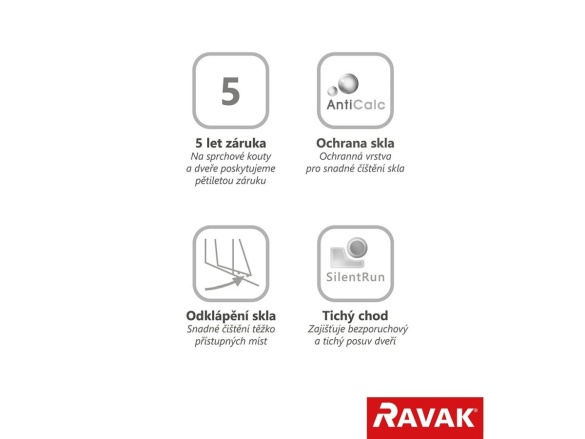 Ravak BLDP4 170, lesk+transparent