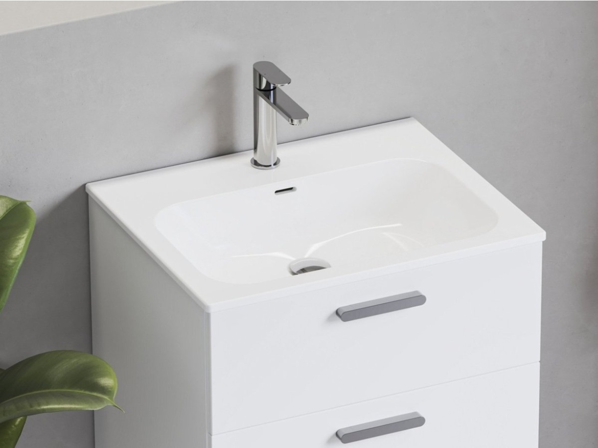 Ravak Umývadlo Chrome Slim 60 keramické, s otvorom pre batériu, s prepadom, biela